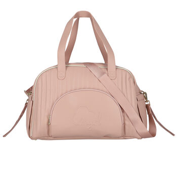 Pink Faux Leather Quilted Baby Changing Bag